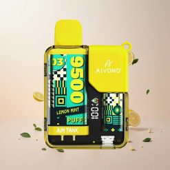 Aivono AIM-TANK 9500 Puffs Engangs Vape Citron Mynte Funktioner: Op til 9500 Puffs 18ml E-væske Kapacitet 650mAh Batteri LCD-skærm 0%, 2%, 3%, 5% Nikotin 1,2ohm Mesh Coil