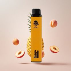 Aivono Aim Bingo 4000 Puffs Engangs Vape Wango Ananas Fersken Produktmål: Kompakt størrelse på 21 123mm E-liquid Kapacitet: 10 mL