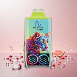 Fumot Leopard 40K Puffs Engangs Vandmelon Is 0%, 2%, 3%, 5% Nikotin 700mAh Batteri Dual Mesh Op til 40000 Puffs Type-C Opladning Digital Tube Oliekraft Display
