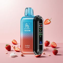 Fumot Tornado 20000 Puffs Engangs Vape Jordbær Is med 20ml E-væske og 850mAh Genopladelig Batteri