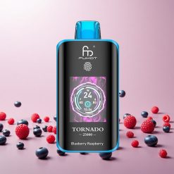 Fumot Tornado 25000 Puffs Disposable Vape Blåbær Hindbær med HD-skærm og 700mAh Genopladelig Batteri