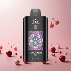 Fumot Tornado 25000 Puffs Engangs Vape Kirsebær Cola med HD-skærm og Type-C opladning