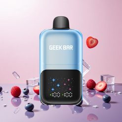 GEEK BAR 2GO 20ml 50000 Puffs To Serier Disposable Vape Pen Blåbær Hindbær Is Features: Op Til 50000 Puffs Interaktivt Stort Skærm 3-nivejusterbare Smag/Kølighed Dobbelt Tanke med 20mL Kapacitet 5% Nikotinsaltstyrke Træk-aktiveret med Stram MTL Træk Genopladelig Batteri