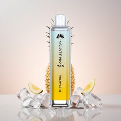 Hayati Pro Max 4000 Puffs Engangs Vape Ananas Is Hayati Pro Max 4000 Puffs Engangs Vape Funktioner: 28x8x20mm 2%, 5% Nikotinstyrke Sugaktiveret Dual 1.1 Ohm Mesh Coil Op til 4000 sug 1400mAh batteri LED-lys i bunden Krystalklart udseende Genopladeligt batteri 2ml tank med 10ml autofyld TPD-overensstemmelse