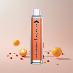 Hayati Pro Max 4000 Puffs Engangs Vape Rocky Candy Appelsin Hayati Pro Max 4000 Puffs Engangs Vape Funktioner: 28x8x20mm 2%, 5% NicotinStyrke Træk-aktiveret Dual 1.1 Ohm Mesh Coil Op til 4000 puff 1400mAh batteri LED-lys i bunden Krystaludseende Genopladeligt batteri 2ml tank med 10ml automatisk efterfyldning TPD-overensstemmelse