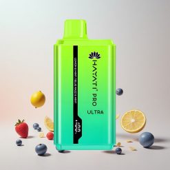Hayati Pro Ultra 15000 Puffs Engangs Vape Citron & Mynte Blå Razz & Mynte (15000+ Pust, 2% Nikotin)