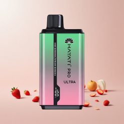 Hayati Pro Ultra 15000+ Puffs Engangs Vape Kiwi Banan Features: Puffs: 15000+ Batteri: 850mAh E-liquid Kapacitet: 2 12ml Nikotinstyrke: 2% Smagsvarianter: 49