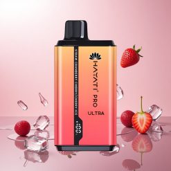 Hayati Pro Ultra 15000 Puffs Engangsvaper Jordbær Tranebær Kirsebær-Isskær (15000+ Pust, 2% Nikotin)