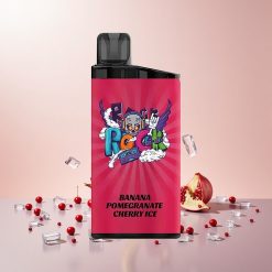 IGET Bar 3500 Puffs Engangs Vape Banan Granatæble Kirsebær Is (Op til 3500 Puffs, 1400 mAh)