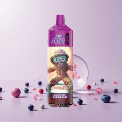 JNR Alien 10000 Puffs Disposable Vape Blåbobletyggegummi med 850mAh batteri og Type-C hurtigopladning