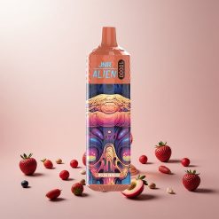 JNR Alien 10000 Puffs Disposable Vape Jernbryg Features: Ca. 10000 puff 850mAh Batterikapacitet 1.2 Ohm Mesh Coil 0%-2%-5% 20ml E-væske Type-C Hurtigopladning Sporty Design LED (RGB) lys