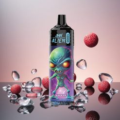 JNR Alien 10000 Puffs Disposable Vape Sort is Features: Ca. 10000 puff 850mAh batterikapacitet 1.2 Ohm Mesh Coil 0%-2%-5% 20ml e-væske Type-C Hurtigopladning Sporty Design LED (RGB) lys