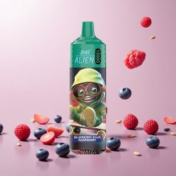 JNR Alien 10000 Puffs Engangs Vape Blåbær Sur Hindbær med 850mAh Batteri og Type-C Hurtigopladning
