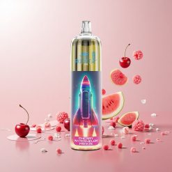 JNR Rocket-X 12400 Puffs Disposable Vape Kirsebær Vandmelon Fryse med Justerbar Luftstrøm & RGB-belysning