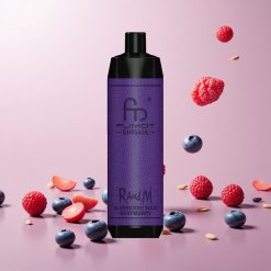 RandM Fumot Shisha 10000 Puffs Engangs Vape Blåbær Sur Hindbær (LED-indikator, 850 mAh batteri)