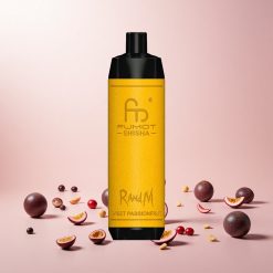 RandM Fumot Shisha 10000 Pugs Engangs Vape Sødt Passionsfrugt med LED-indikator og 18ml fyldt e-væske