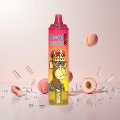 RandM Fumot Tornado 15000 Puffs Engangs Vape Fersken Is med 25ml væskekapacitet og 850mAh batteri