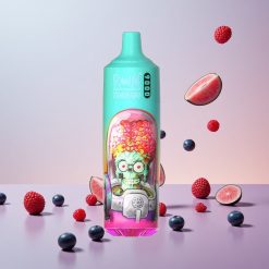 RandM Tornado 9000 Puffs - 850 mAh Genopladelig - Blå Sur Hindbær