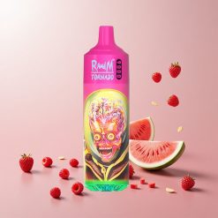 RandM Tornado 9000 Puffs - 850 mAh Genopladelig - Hindbær Vandmelon RandM Tornado 9000 Puffs - 850 mAh Genopladelig - 18 mL