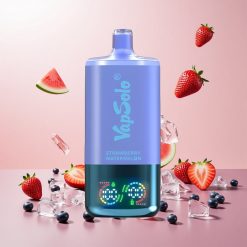 VapSolo Triple 30000 Puffs Engangs Vape Jordbær Vandmelon & Blåbær Is Carton Størrelse: 105 x 42 x 41,5mm Puffs: 30000 Puffs E-væske: 40ml