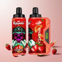 VapSolo VIKING 12000 Puffs Engangs Vape Jordbær Vandmelon (E-Liquid:22ml, Nikotinstyrke:20 mg/ml & 50 mg/ml)
