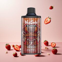 Vapsolo Super 15000 Puffs Engangs Vape Jordbær Vanilje Cola - 40ml - 15000 Puffs