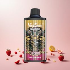 Vapsolo Super 15000 Puffs Engangs Vape Super Pink Lemonade – 15000 Puffs, 40ml, 20 mg/ml eller 50 mg/ml